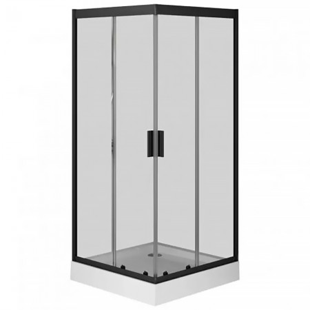 W90UG-403-090BT	 Душова кабіна Gem Square Slide 90x90 скло прозоре, профіль чорний матовий (1 сорт) AM.PM
