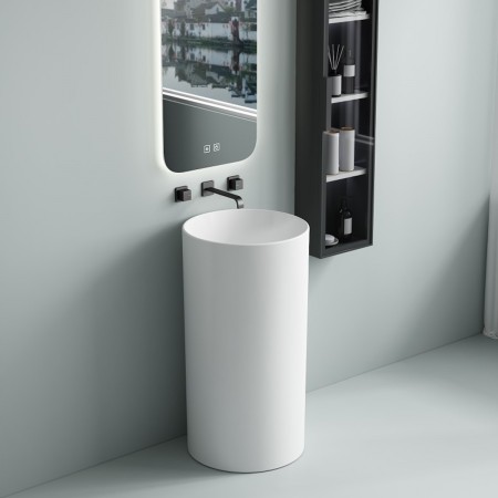 1408640 Style Раковина окремостояча без отовора під змішувач 400х400х860, біла (1 сорт) Devit