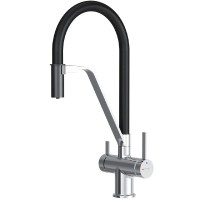 F8F07802 Func, Змішувач для кухні з каналом для питної води і гнучким виливом, хром,чорн (1 сорт) AM.PM фото 1