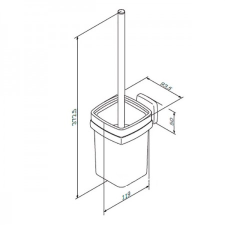 A9033400 Gem, Стійка з туалетною щіткою, універсальна (1 сорт) AM.PM