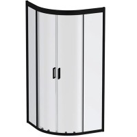 W90UG-401-080BT Душова кабіна Gem 1/4 Round 80x80 скло прозоре, профіль чорний матовий, без піддону  AM.PM