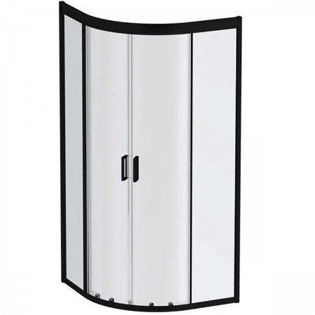 W90UG-401-080BT Душова кабіна Gem 1/4 Round 80x80 скло прозоре, профіль чорний матовий, без піддону  AM.PM