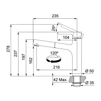 115.0621.592  Змішувач Centro, чорний матовий (1 сорт) Franke фото 2