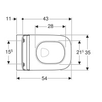 500.685.01.1 Smyle Square Комплект підвісного унітазу воронкоподібний, закрита форма, Rimfree, з сид Geberit промо фото 1