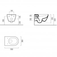 881526/MS86CSN26/FISR2  PURA, Унітаз підвісний + кришка + набір кріп., ardesia (1 сорт) GSI фото 1