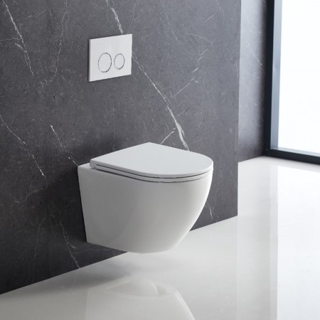 DFL0460111W Flow Унітаз підвісний 495*365*365mm з кришкою soft-close, Vortex Flush, білий глянець (1 Devit