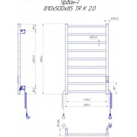 2.3.8300.10.S Рушникосушка Урбан-I  810x500/85 TR K 2.0, в комплекті з кабелем і вилкою та набором д Mario фото 5