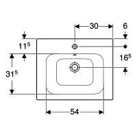 500.994.00.1 Вбудовуваний умивальник Geberit Selnova Square 60см, Отвір для змішувача в центрі, Пере Geberit фото 1