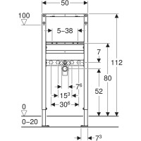 458.404.00.2 DuofixBasic Комплект (2в1) інсталяці д/раковини + кріплення до стіни, 112 см (1 сорт) Geberit фото 2