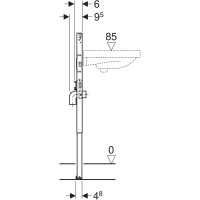 458.404.00.2 DuofixBasic Комплект (2в1) інсталяці д/раковини + кріплення до стіни, 112 см (1 сорт) Geberit фото 3