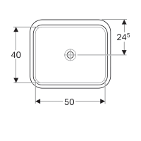 500.767.01.2 VariForm Умивальник прямокутний 50см, що монтується під стільницю, без отв. під змішува Geberit фото 2