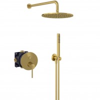 38658N076 KLUDI BOZZ 7in1 Комплект для душу Вбудовані рішення, брашоване золото (88011) (1 сорт) Kludi