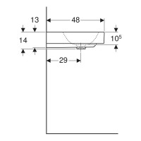 505.021.01.3 ONE Умивальник -90см, вертикальний випуск, без отв.під зміш., без переливу, покриття Ke Geberit фото 3
