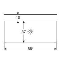 505.021.01.3 ONE Умивальник -90см, вертикальний випуск, без отв.під зміш., без переливу, покриття Ke Geberit фото 1