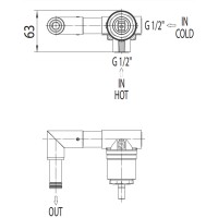 Z00548000000005 APICE внутрішня частина змішувача для раковини (1 сорт) Bossini фото 2