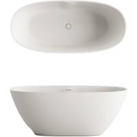 VAPERL/00 Perla Ванна окремостояча 160*75 см з литого (штучного) каменю, з інтегрованим сифоном, кол PAA фото 1