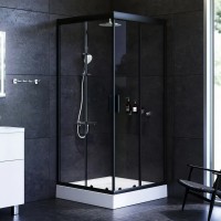 W90UG-403-090BT	 Душова кабіна Gem Square Slide 90x90 скло прозоре, профіль чорний матовий (1 сорт) AM.PM фото 7