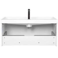 30969 Тумба Fabio (білий мат) з умивальником Fabio 100 см (консольна) ручка хром (1 сорт) Аква Родос фото 8