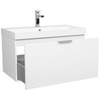 30968 Тумба Fabio (білий мат) з умивальником Fabio 80 см (консольна) ручка хром (1 сорт) Аква Родос фото 5