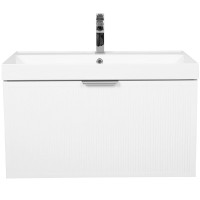 30968 Тумба Fabio (білий мат) з умивальником Fabio 80 см (консольна) ручка хром (1 сорт) Аква Родос фото 4