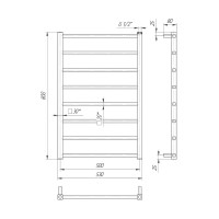 1.2.0600.03.GS Рушникосушка Токіо 800х530/500, золото сатин (1 сорт) Mario