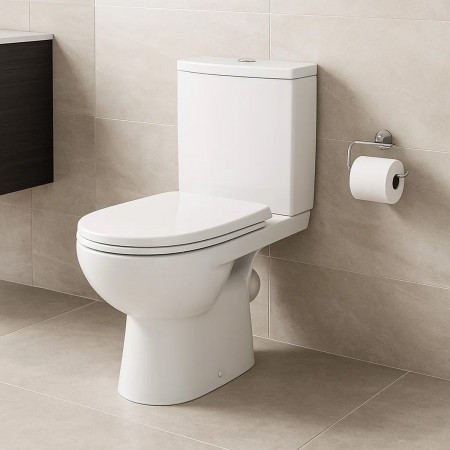 2397050UASTATUS Унітаз-компакт підлоговий, косий випуск, змивний бачок 3/6 л, нижній підвід, сидіння KOLO