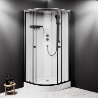 W94C-401-090BT X-Joy, Душова кабіна 90x90, профіль чорний матовий, скло прозоре (1 сорт) AM.PM фото 3