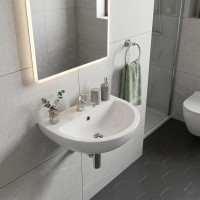 L71155000 FREJA Раковина 55 см, з 1 отвором під зміш., з переливом, білий глянець (1 сорт) KOLO фото 2