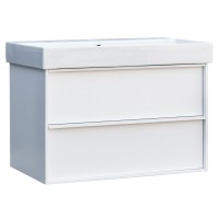 083100WB QUADRA Тумба 100 біла матова з умивальником та сифоном (1 сорт) Devit