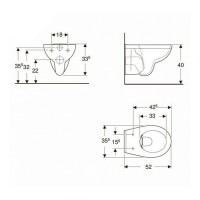 K99033000 Rekord  Підвісний унітаз, без обідка, в комплекті з дюропластовим сидінням, soft-close, Cl KOLO фото 2
