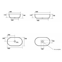 5343 31 Nolita  Раковина на стільницю 60*40, чорний матовий (1 сорт) Kerasan фото 2