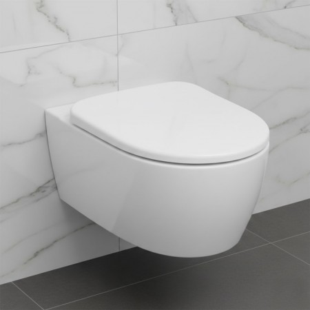 503.226.01.1 Smyle Round Комплект підвісного унітазу воронкоподібний, закрита форма, Rimfree, із кри Geberit промо