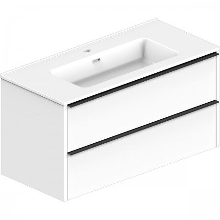 332100W COMFORT Тумба 100 з раковиною, біла (1 сорт) Devit