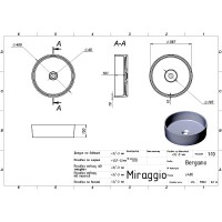 Раковина Bergamo 400 накладний, колір білий, покриття глянець (1 сорт) MIRAGGIO фото 1