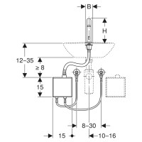 116.162.SN.1 Piave Безконтактний змішувач, для монтажу на умивальник, від мережіз відкритим функціон Geberit фото 1