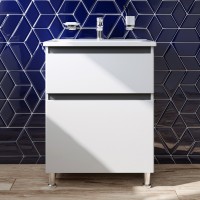 M85-FSX0652-WC0652WG38 X-Joy, База з раковиною, на підлогу, 65 см, 2 ящика, білий глянець (1 сорт) AM.PM фото 3