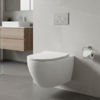 HT-1014C-WHT008 AQUAMOD Унітаз підвісний безобідковий з турбозмивом з кришкою quick-fix, soft-close  Devit фото 3