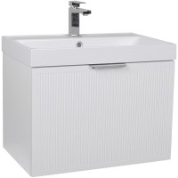 30967 Тумба Fabio (білий мат) з умивальником Fabio 60 см (консольна) ручка хром (1 сорт) Аква Родос фото 1