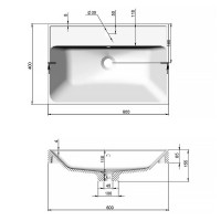 30967 Тумба Fabio (білий мат) з умивальником Fabio 60 см (консольна) ручка хром (1 сорт) Аква Родос фото 2