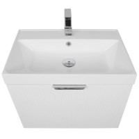 30967 Тумба Fabio (білий мат) з умивальником Fabio 60 см (консольна) ручка хром (1 сорт) Аква Родос фото 7