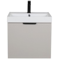 32213 Тумба Fabio (кашемір) з умивальником Fabio 50 см (консольна) ручка чорна (1 сорт) Аква Родос фото 5