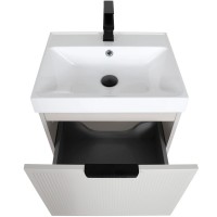 32213 Тумба Fabio (кашемір) з умивальником Fabio 50 см (консольна) ручка чорна (1 сорт) Аква Родос фото 7