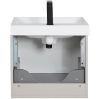 32213 Тумба Fabio (кашемір) з умивальником Fabio 50 см (консольна) ручка чорна (1 сорт) Аква Родос фото 8