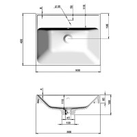 32213 Тумба Fabio (кашемір) з умивальником Fabio 50 см (консольна) ручка чорна (1 сорт) Аква Родос фото 2