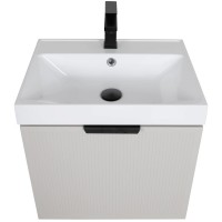 32213 Тумба Fabio (кашемір) з умивальником Fabio 50 см (консольна) ручка чорна (1 сорт) Аква Родос фото 6