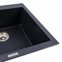 5050 GALAX  Кухонна мийка гранітна 500*500, кріплення, карбон (1 сорт) Valeso фото 2