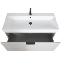 32211 Тумба Fabio (кашемір) з умивальником Fabio 100 см (консольна) ручка чорна (1 сорт) Аква Родос фото 7