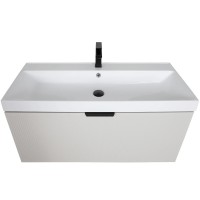 32211 Тумба Fabio (кашемір) з умивальником Fabio 100 см (консольна) ручка чорна (1 сорт) Аква Родос фото 6