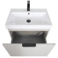 32215 Тумба Fabio (кашемір) з умивальником Fabio 60 см (консольна) ручка чорна (1 сорт) Аква Родос фото 5