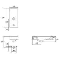 K677-005 Умивальник меблевий LARGA 50X22 білий EW (1 сорт) CERSANIT-С Україна фото 2